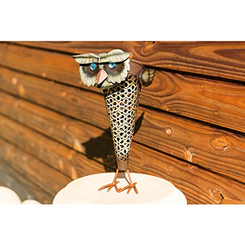 insatech LED Solar Solarleuchte Metallfigur EULE Gartendeko Figur - 2