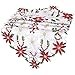 Produktbild ODJOY-FAN Weihnachten Blumen Tischfahne Weihnachten Bestickt Tabelle Weihnachtsstern Stechpalme Blatt Tabelle Bettwäsche Dekoration 15,74 x 70,86 Zoll(Rot,1PC)