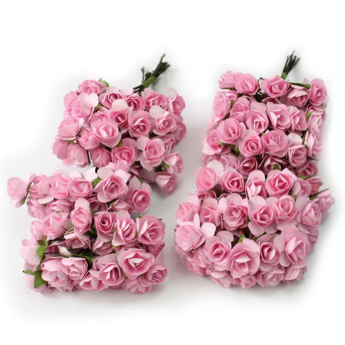 RHX Papier-Rosen, Hochzeitskarten-Deko, Elfenbeinfarben, 144 Stück