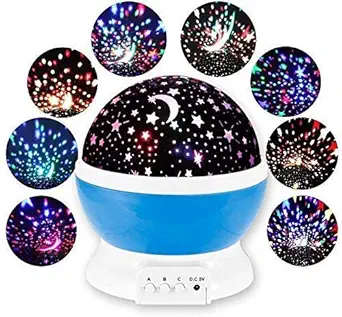 Clefairy Plastic Colorful Galaxy Moon Star Master Projector Romantic Cosmos LED Sky Night Rotating Lamp Lights (1 pc - Assorted Colour)