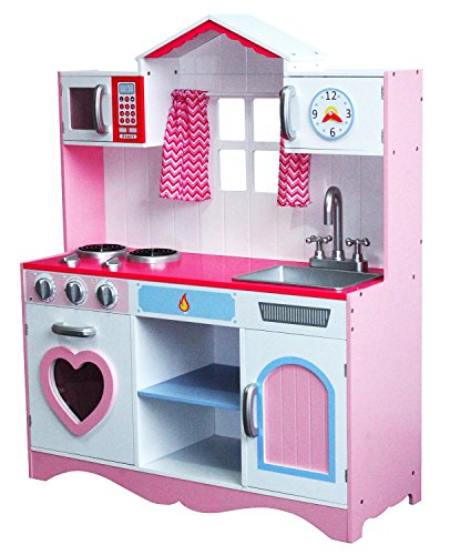girls pink wooden kitchen