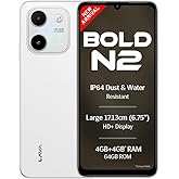 Lava Bold N2 (Siachen White, 4 GB RAM, 64 GB Storage) | 13MP AI Dual Rear Camera | Largest 6.75" HD+ Display | 5000 mAh Batte