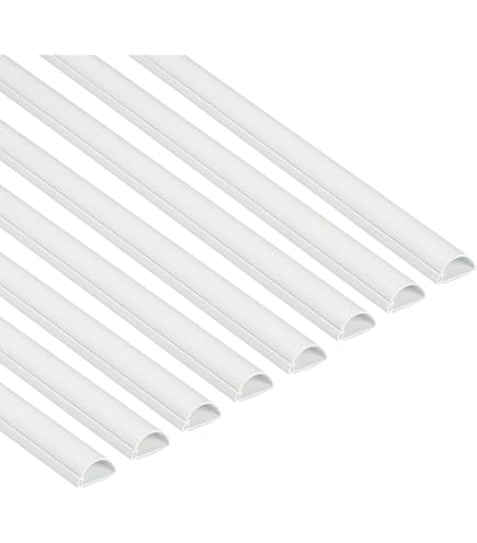 HARY 2M Self-Adhesive PVC Cable Trunking White – 15x10mm Cable Cover, Paintable Wire Hider For Wall, TV, Office
