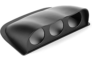 AIGEND Supporto per manometro - Supporto per manometro a triplo cruscotto da 2 pollici Staffa per montaggio su cruscotto a 3 fori Accessorio universale per auto(Nero)