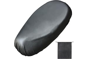 AMANDELIZABE Housse de siège de moto, housse de siège universelle pour scooter, housse de protection contre la pluie avec bande élastique, pour moto, 75-82 cm, avec 1 sac de rangement