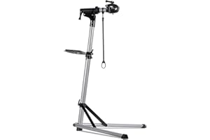 Urban Deco Bike Repair Stand Premium Aluminum Bike Stand for Maintenance, 110lbs Capacity, Height-Adjustable, 360° Rotatable Clamp, Tool Tray Included (Silver)