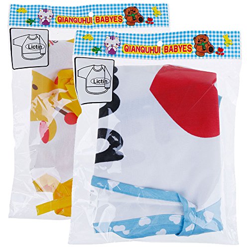 Lictin 2 Set Lätzchen Lätzchen mit Ärmeln Baby Lätzchen Ärmellätzchen Baby Ärmellätzchen Lätzchen Baby Lätzchen wasserdicht - 8