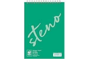 Calligraphe 15372C Quaderno a spirale per stenografia Verde (un marchio di Clairefontaine) - A5 14,8x21 cm - 90 fogli bianche - Carta 70 g