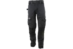 Apache Workwear Men's Site Trouser | ATS 3D Stretch Holster Trouser | Grey/Black 33L x 40W | Cordura Side Cargo Pocket | Low Rise Comfort Waist | Reinforced Hem Knee Pad and Phone Pocket