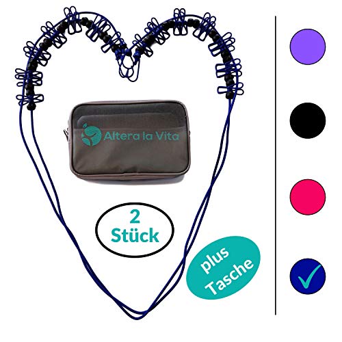 Altera la Vita Lot de 2 Cordes à Linge de Camping en Sac de Rangement Pratique 180-360 cm Idéal pour Le Camping en Plein air Bleu foncé