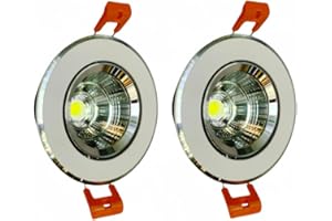 ONSSI® Foco Downlight LED 5W 500lm Marco Aro Blanco Redondo Ø85mm Empotrables de Techo,Downlight Led Pequeño para Bar,Restaurante y Oficina (Blanco Cálido, Pack 2)