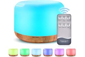 DIFFOFE 300ML Essential Oil Diffuser,Ultrasonic Humidifier Aromatherapy Diffuser with 7 Colors LED Aromatherapy Lights for Home, Yoga, Office, SPA, Bedroom (300ML) Yellow