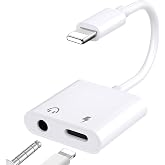 Ticenpe [MFi Certified] Headphone Adapter for iPhone 2 in 1 HiFi Adapter Lightning to Jack 3.5 with Charging Port, Helmets Au