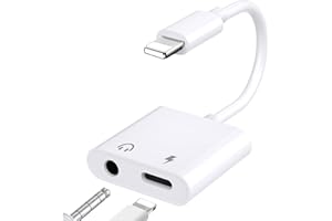 TICENPE [Apple MFi Certified] Adaptateur Lightning Jack 3,5 mm with Charge, Adaptateur Jack iPhone Adaptateurs Casque iPhone Aux Audio pour iPhone 14/13/12/11/X/8/Pad/iOS