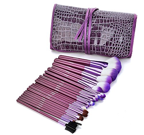 Glow 30 teilig Make-up Pinselset (Lila) + Tasche - 2