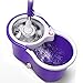 Produktbild Nasse Mopps - 360 ° Spin Eimer System Magic Mop mit verlängertem Griff Edelstahl Korb 4 Mikrofaser Mop Heads lila