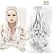 Price comparison product image Morningsilkwig Daenerys Wigs Silver Synthetic Hair Long Wavy Wig Game of Thrones Cosplay Wig(Silver)