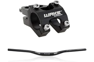 Lixada - Acople de Manillar MTB de 31,8 mm de aleación de Aluminio + Manillar Plano de 780 mm anodizado para Bicicleta de montaña, Nero(Set manubrio)