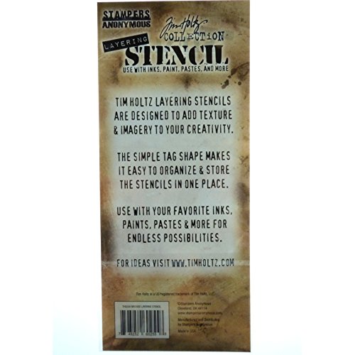 Art Gone Wild THS038 Stampers Anonymous Tim Holtz Schablonen Mauersteine, Synthetic Material, durchsichtig, 30.5 x 12.7 x 0.2 cm - 3