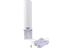 WSOLDMA Antena externa 4G LTE de 10-12dBi 698-2700MHz 4G 3G 2G Antena exterior Dual Slider SMA macho 5m/16.4ft Cable para módem router