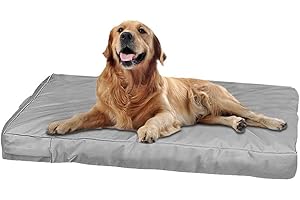 YJDOORPLAY Funda de cama para mascotas, impermeable, tela Oxford 210D, para acampar al aire libre, perro, gato, protector de colchón con cremallera oculta, lavable a máquina, gris (102 x 69 x 10 cm)