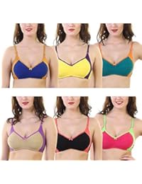 Women's Cotton Non-Padded Bra - Pack of 6