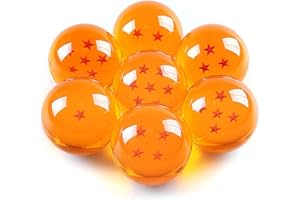 ZOOMPIL Orange Kristallkugel, Acryl Kristallkugel, Sterne Anime Cosplay Kugeln Mit Stern Transparenten Kugeln Für Spielzeug Ball, SammlerstüCk, Ornament, 7 pieces