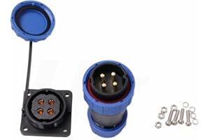 HangTon TY28 4 Pin 45A Aviation Waterproof Solderless Connector Male Female Cable Plug Socket Screw Crimp Quick-Disconnect for Power Device