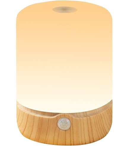 WRalwaysLX 2 Pack Retro LED Luce notturna per la casa, a batteria piccola lampada con sensore di movimento PIR LED wireless interno/esterno per camera da letto,corridoio,cucina