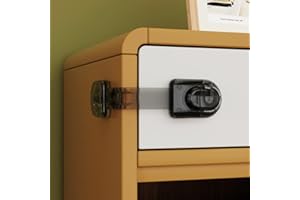 EUDEMON 3 Pièces serrures de sécurité pour enfants, serrures à sangle à l'épreuve des enfants pour tiroirs, réfrigérateurs, toilettes, placards, fours, armoires (Noir transparent)
