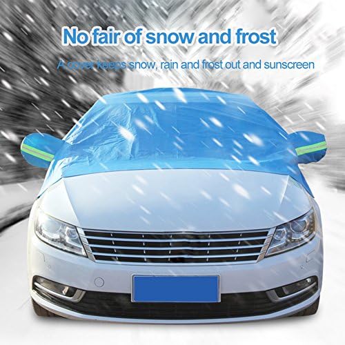 Premium Car Snow Cover Windshield Snow Cover Snow Freeze Prevention Cover Half-Body Car Clothing Winter Car Half Cover Protects Windshield and Wipers from Snow, Ice, and Frost Fits Most Car(Blue)