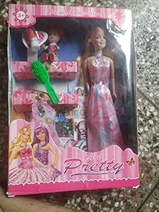 Premium Toys- One Pretty Doll with One Baby Girl and Accessories for -Girl 3 Year Old and Up