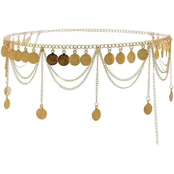 Collana Catena Per Vita Stile Etnico - Gioiello Corpo In Lega Dorata, Lunghezza 103 Cm - Foto 11