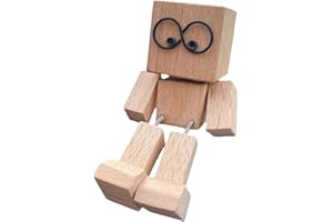 JDKJAG Shaking Wooden Man, Shaking Man for Car, Car Accessories & Desk Accessories for Men, Handmade Shaking Wooden Doll, Car Ornaments Action Figure, Gifts for Women Men (B)
