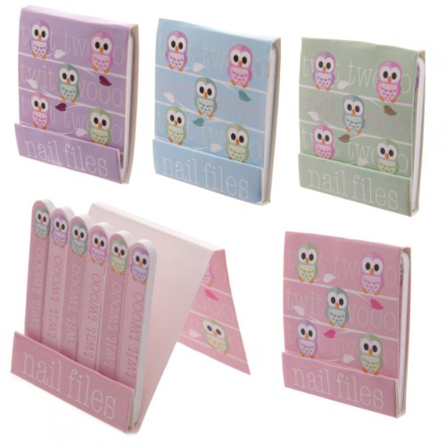 Batch of 4 sets of cutted Nail files - Cute Owl design - Fancy manicure - Pocket Nail File