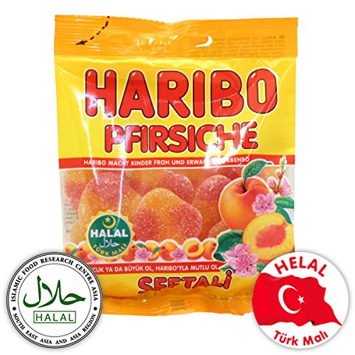 Haribo Pfirsiche / Seftali, Helal / Halal, Gummibärchen, Weingummi, Fruchtgummi, 100g