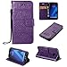 Produktbild BestCatgift Galaxy A3 (7) Wallet Hülle, [Embossed Elephants] Magnetic Protective PU Leather Flip Folio Cover für Samsung A3 SM-A320 - Purple