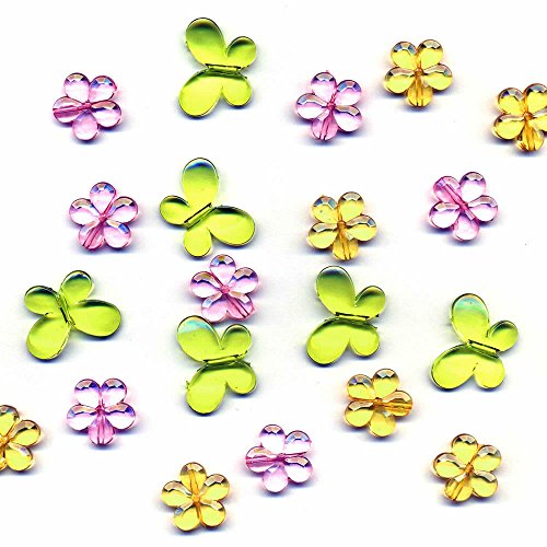Deko-Konfetti, Schmetterling und Blume, Kunststoff, 20 mm, ca. 20 Stück