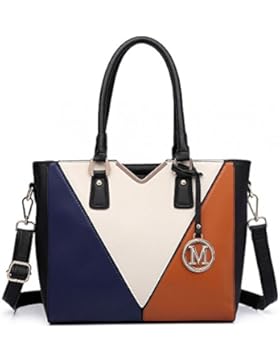 Miss Lulu Leder Look V-Form Schulter Handtasche