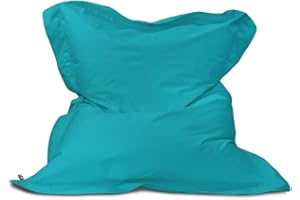 rucomfy Beanbags Kids Indoor/Outdoor Squashy Squarbie Bean Bag. Floor Cushion, Garden Chair or Sun Lounger. Water Resistant 125 x 100cm (Turquoise, Beanbag Only)