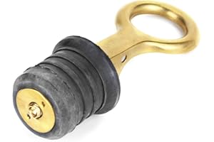 EBTOOLS pour brass bilge plug Bouchon de vidange pour bateau, bouchon de vidange serré en laiton en caoutchouc et caoutchouc Accessoires pour bateaux marins pour trous de 1-1/4po