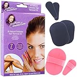 7Pc Exfoliating Hair Removal Pads + Carry Case | Face Leg Arm Underarm