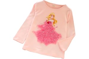 FANCYLAND ELSA und Anna T-Shirt Glanz Langarmshirt Frozen 2 Eiskönigin 2 Prinzessin Eisprinzessin Mädchen Kinder
