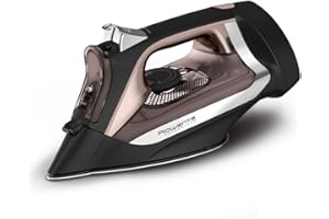 Rowenta Access Stainless Steel Soleplate Steam Iron with Retractable Cord 1725 watts Powerful steam diffusion, Cord easy storage, Auto-off, Anti-Drip, Portable, Ironing, Garment Steamer Black