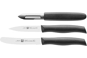 ‎ZWILLING ZWILLING 38738-000-0 TWIN Grip Zestaw noży, 3 szt., srebrny/czerwony, 48 x 38 x 28 cm