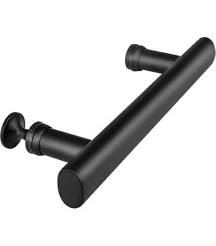 Cokritsm Shower Door Handle 200mm (20cm) Hole to Hole, Shower Door Knob Pull Handle Parts Replacement Stainless Steel Glass Door Handle Black