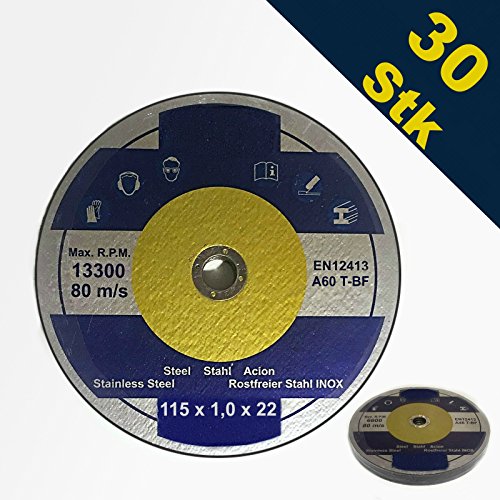 30 Stück Inox Trennscheiben Flexscheiben 115 x 1,0 mm