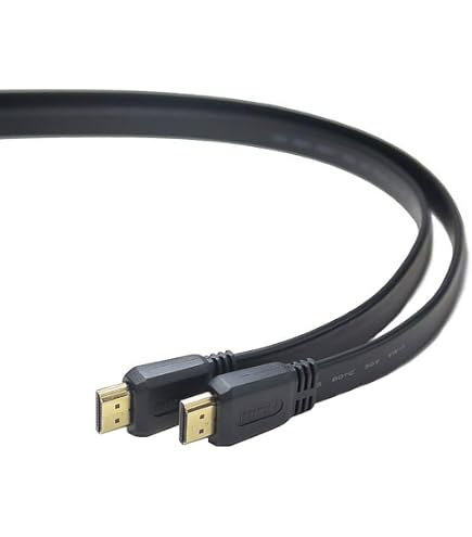 CABLEPELADO Cavo HDMI Piatto 2 Metri Con Ethernet E Contatti Dorati - Supporto 4K, 3D E ARC - Compatibile Con PC, PS4, PS5, Xbox, Smart TV - Design Salvaspazio Nero - 3