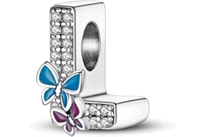 XWN Ciondolo lettere A-Z per bracciale, argento 925, compatibile con Pandora e braccialetti/collane europei, per donne/ragazze X237.