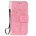 Produktbild Nancen Wallet Case Tasche Hülle für Apple iPhone 5 / 5S / SE (4 Zoll) Flip Schutzhülle Zubehör Lederhülle mit Silikon Back Cover PU Leder Handytasche im Bookstyle Stand Funktion , Schmetterling Schnalle Magnet , Baum und Katze Muster Flip Funktion Kartenfächer Etui Schale ,Schütze Dein Telefon